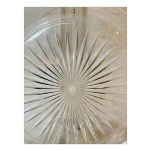 Vintage Glass Plate 8.25" Starburst Medium Clear Platter Lip Edge Cheese Cracker